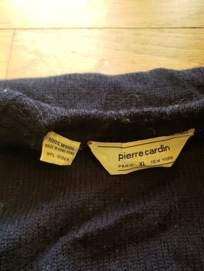 Pierre Cardin Navy Wool Crewneck Sweater